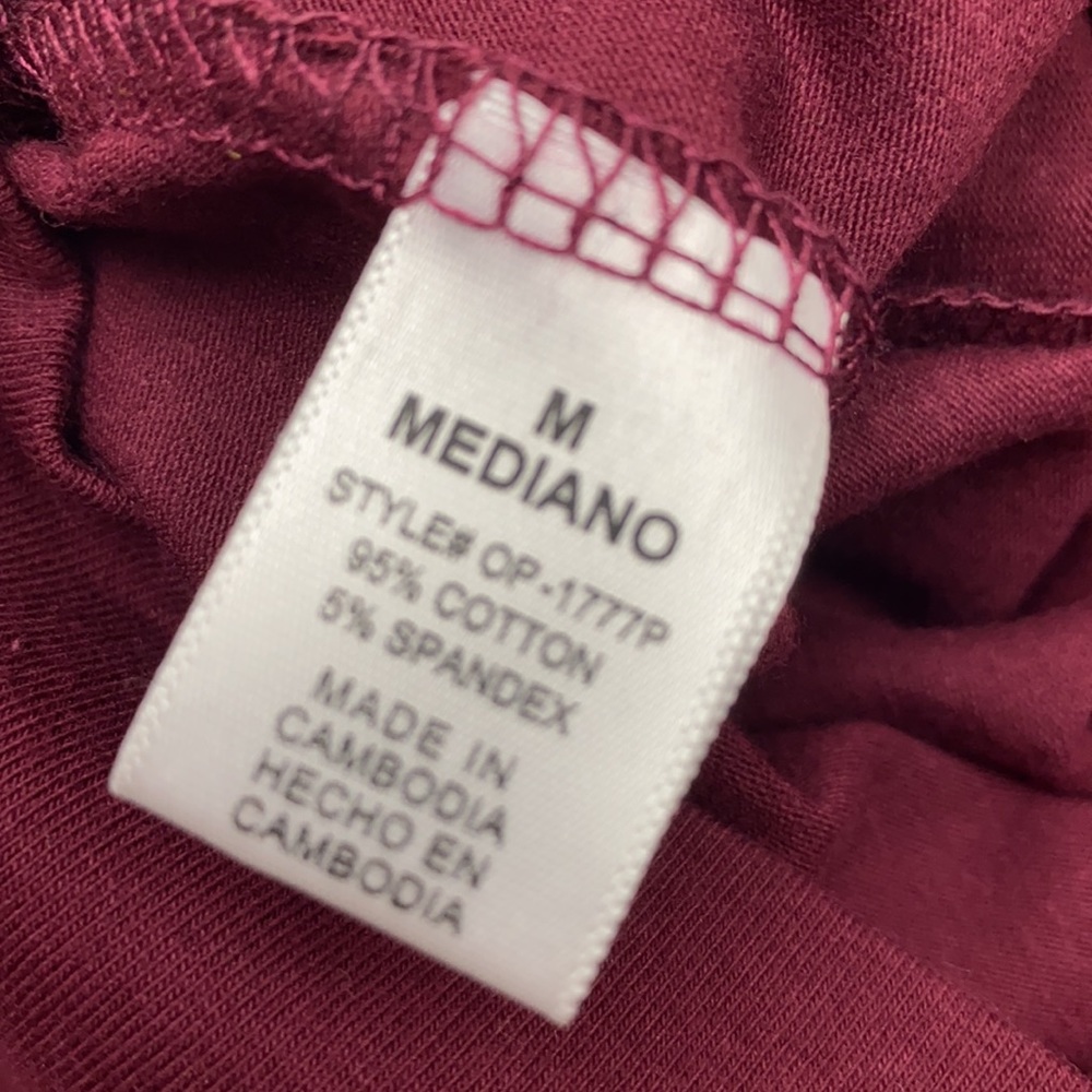 PREMIUM COTTON SHORTS Size Medium  W. WIDE WAIST BAND BURGUNDY - Picture 6 of 10